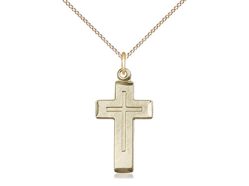 Cross Within a Cross Pendant with Curb Chain Keep God in Life