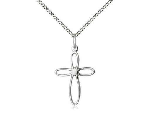 Loop Cross Pendant with Curb Chain Keep God in Life