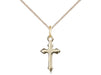 Budded Cross Pendant with Curb Chain Keep God in Life