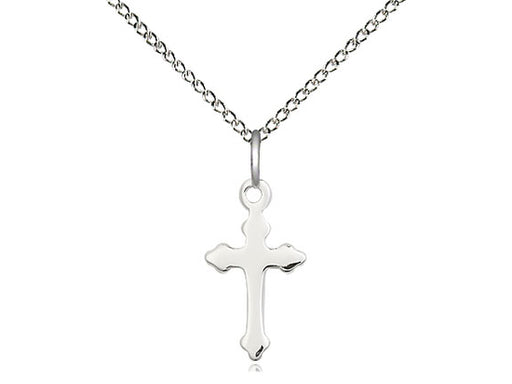 Budded Cross Pendant with Curb Chain Keep God in Life