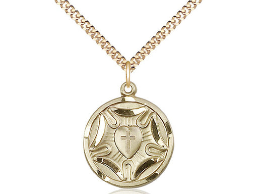 Lutheran Pendant with Light Curb Chain Keep God in Life