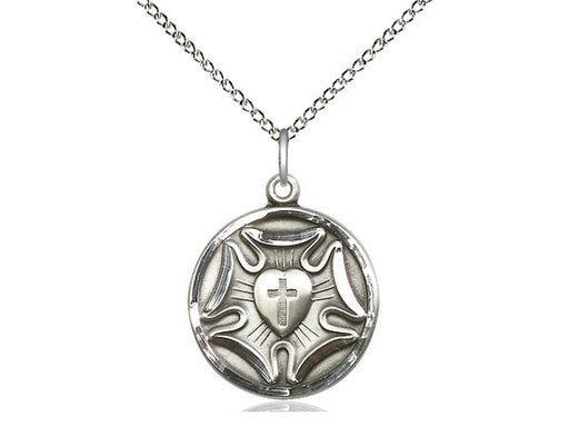 Lutheran Pendant with Light Curb Chain Keep God in Life