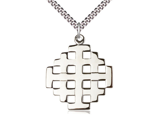 Jerusalem Cross Pendant with Curb Chain Keep God in Life