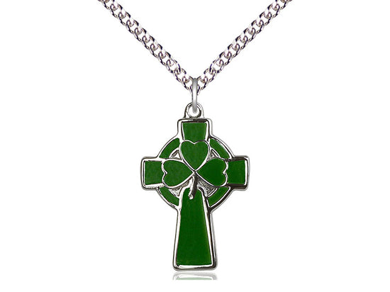 Celtic Cross Pendant with Heavy Curb Chain Keep God in Life