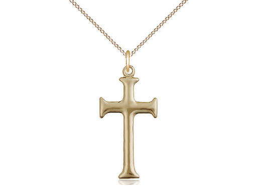 Serif Cross Pendant with Curb Chain Keep God in Life