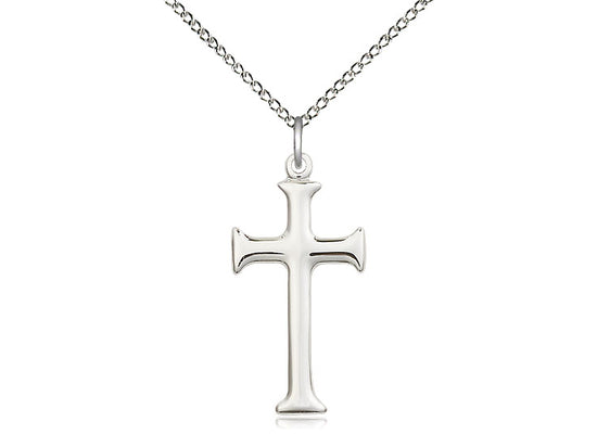 Serif Cross Pendant with Curb Chain Keep God in Life