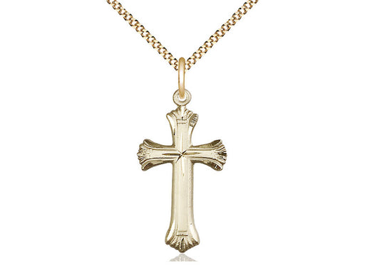 Ridged Cross with Light Curb Chain Keep God in Life