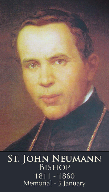 St. John Neumann LAMINATED Prayer Card, 5-Pack