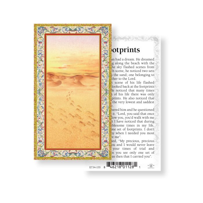 Footprints in the Sand Holy Card, 10-Pack