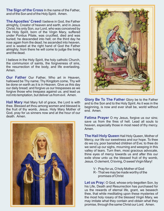 How to Pray the Rosary Large Size, 11 x 8 1/2 Inch Size Prayer Card