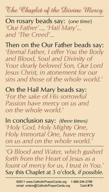 Jesus, Divine Mercy "I trust in You", Laminated Prayer Cards (5 Pack) Keeping God in Sports