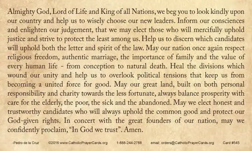 Laminated Election Prayer Cards (5 Pack) Keeping God in Sports