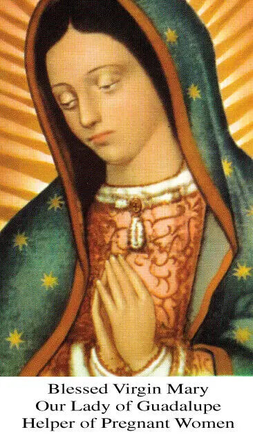 Our Lady of Guadalupe Prayer Card, Helper of Pregnant Women, (10 Pack) Keeping God in Sports