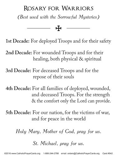 Rosary for Our Military Prayer Card, LAMINATED, 3-Pack