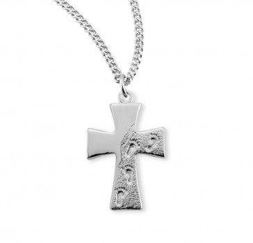 Footprints in the Sand Cross Necklace