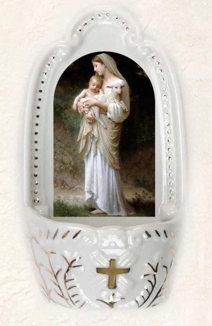 Porcelain Holy Water Font featuring The Innocence