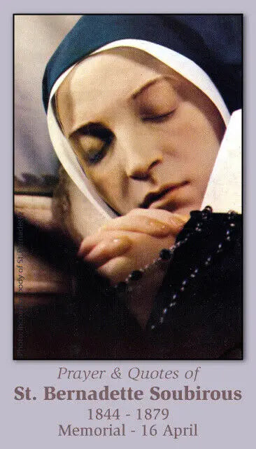 St. Bernadette, Patron Saint of the Sick, Laminated Prayer Cards (5 Pack) Keeping God in Sports