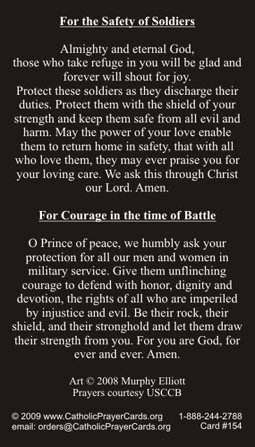 Pray For Our Troops LAMINATED Holy Card 5-Pack