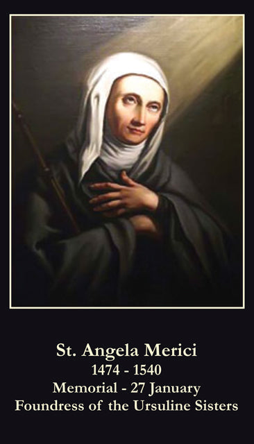 St. Angela Merici LAMINATED Prayer Card, 5-Pack