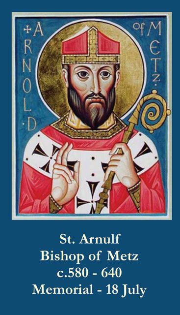St. Arnold Also Known as St. Arnulf LAMINATED Prayer Card, 5-Pack