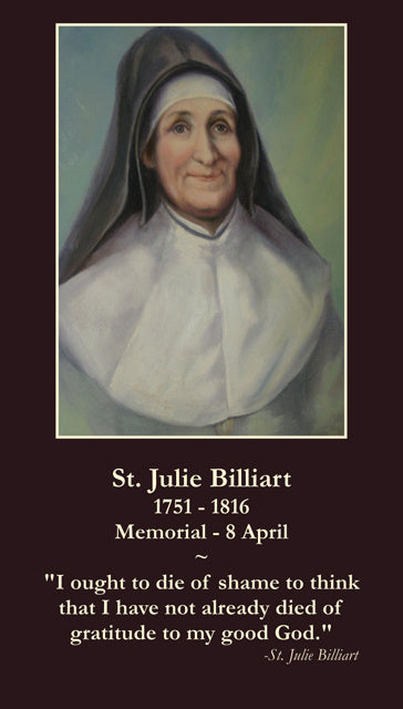 St. Julie LAMINATED Prayer Card, 5-Pack