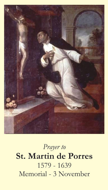 St. Martin De Porres Prayer Card, 10-Pack