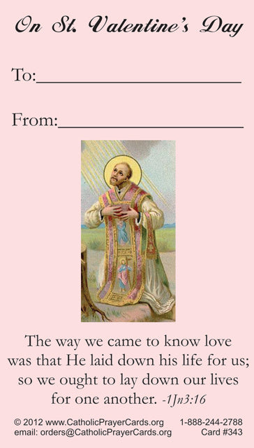 St. Valentine Prayer Card, 10 Pack Keeping God in Sports