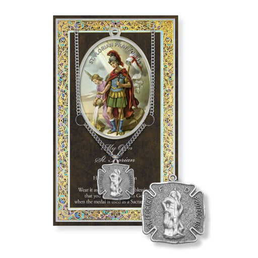 ST. FLORIAN PEWTER NECKLACE WITH PICTURE FOLDER Keep God in Life