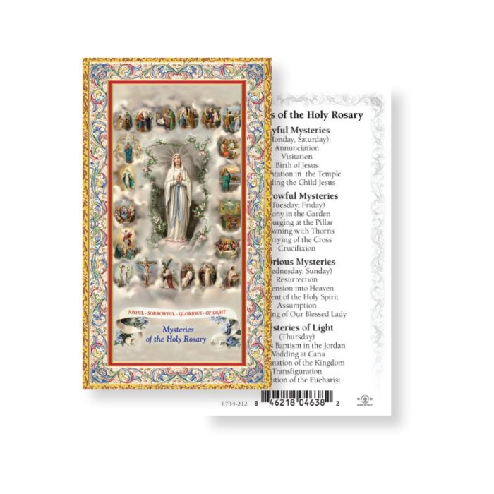 Mysteries of the Holy Rosary Prayer Card, 10-pack