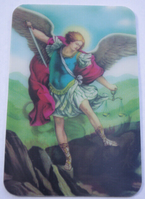 St. Michael Holographic Holy Card Keeping God in Sports