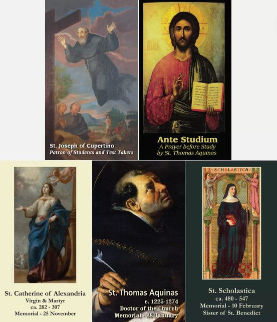 Study Kit for Students, Five Assorted LAMINATED Prayer Cards