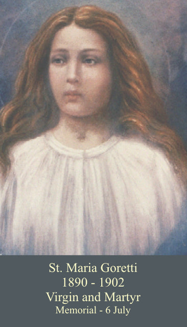 St. Maria Goretti LAMINATED Prayer Card, 5-Pack Keep God in Life