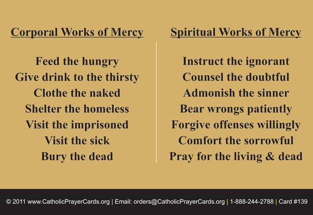 Corporal Works of Mercy Prayer Card, 10-Pack Keep God in Life