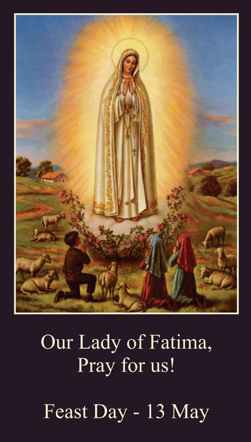 Our Lady of Fatima LAMINATED Prayer Card, 5-Pack Keep God in Life