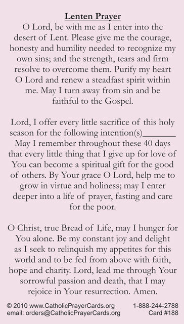 Lenten Prayer Card, 10-Pack Keep God in Life
