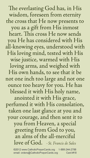 St. Francis de Sales LAMINATED Prayer Card, 5-Pack Keep God in Life