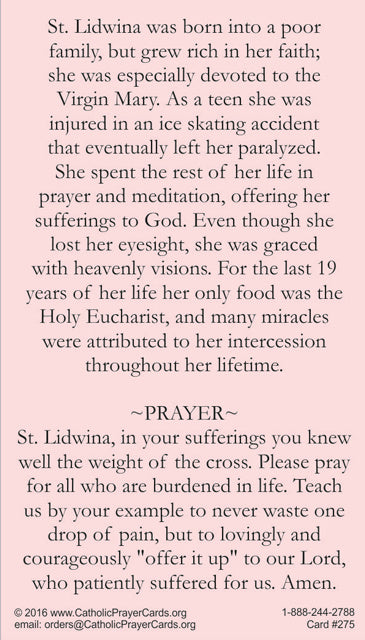 St. Lidwina of Schiedam Prayer Cards (10 Pack) Keeping God in Sports