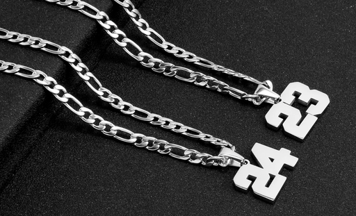 Sports Stainless Steel Number Necklace Keep God in Life