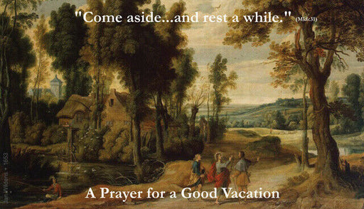 Prayer for a Good Vacation LAMINATED Prayer Card (5 Pack) Keeping God in Sports