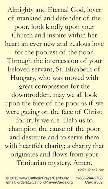 St. Elizabeth of Hungary Prayer Card, 10-Pack Keep God in Life