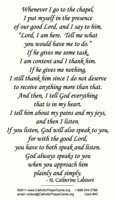 St. Catherine Laboure Prayer Card, 10-Pack Keep God in Life