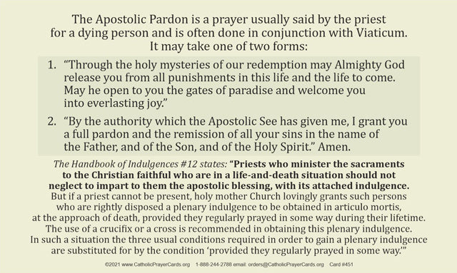 Apostolic Pardon Prayer Card, 5-Pack Keep God in Life