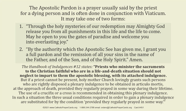 Apostolic Pardon LAMINATED Prayer Card, 3-Pack Keep God in Life