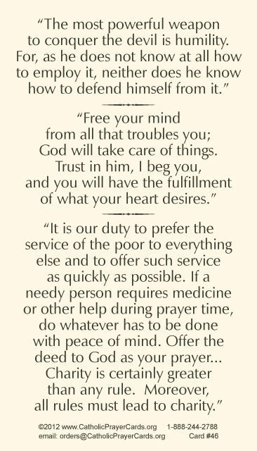 St. Vincent De Paul Prayer Card, 10-Pack Keep God in Life