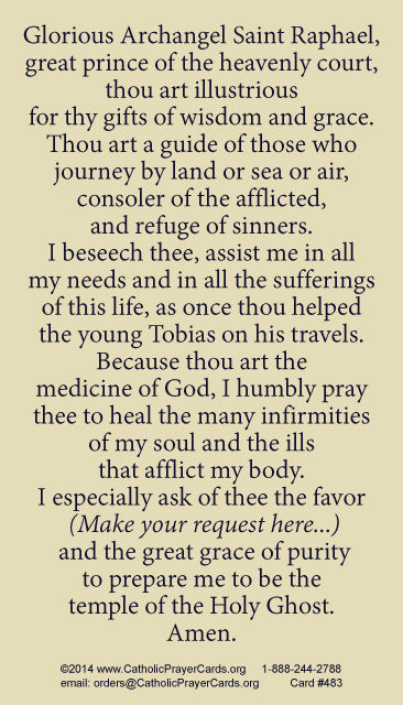 St. Raphael the Archangel Prayer Card, 10-Pack Keep God in Life