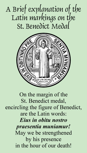 St. Benedict Medal LAMINATED Prayer Card, 5-Pack Keep God in Life
