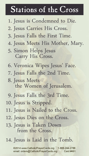 Stations of the Cross Prayer Card, 10-Pack Keep God in Life