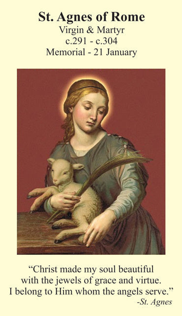 St. Agnes LAMINATED Prayer Card, 5-Pack Keep God in Life