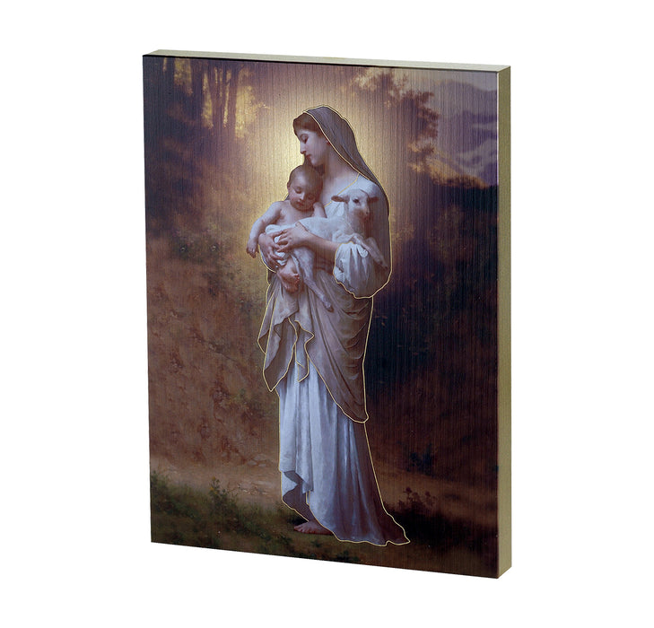 Our Lady of Divine Innocence Textured Wood Keep God in Life