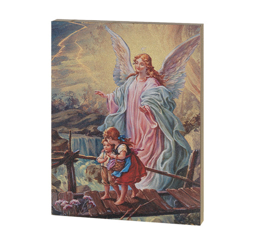 Guardian Angel Textured Wood Keep God in Life